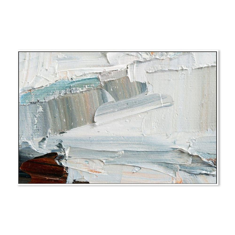 Pastel Blue Layers , Hand-painted Canvas