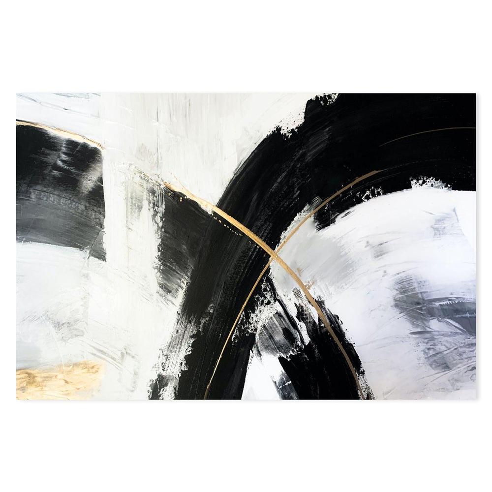 Black Rings , Hand-painted Canvas