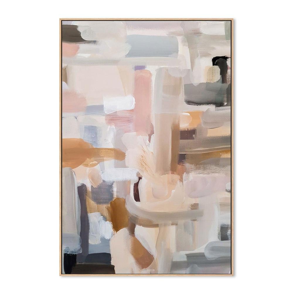 Blush and Cream Blocks , Hand-painted Canvas