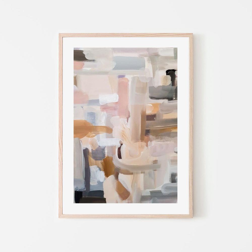 Blush and Cream Blocks , Hand-painted Canvas