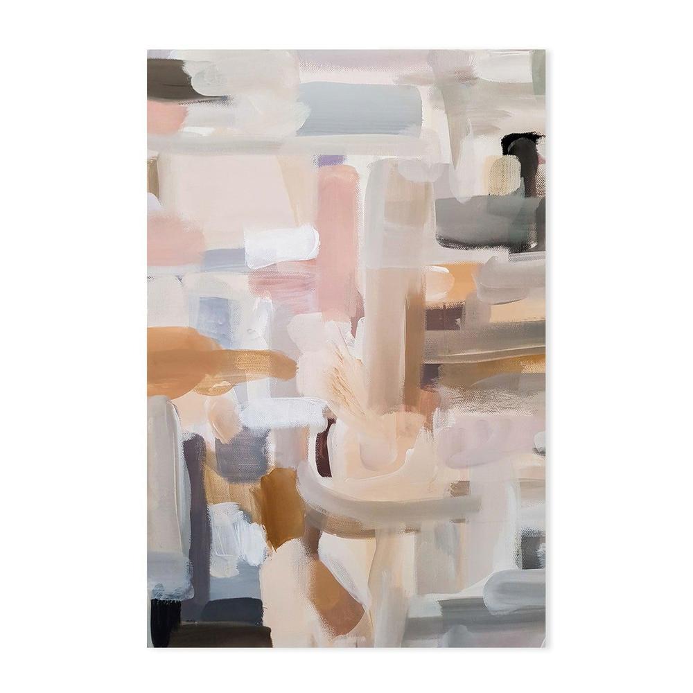 Blush and Cream Blocks , Hand-painted Canvas