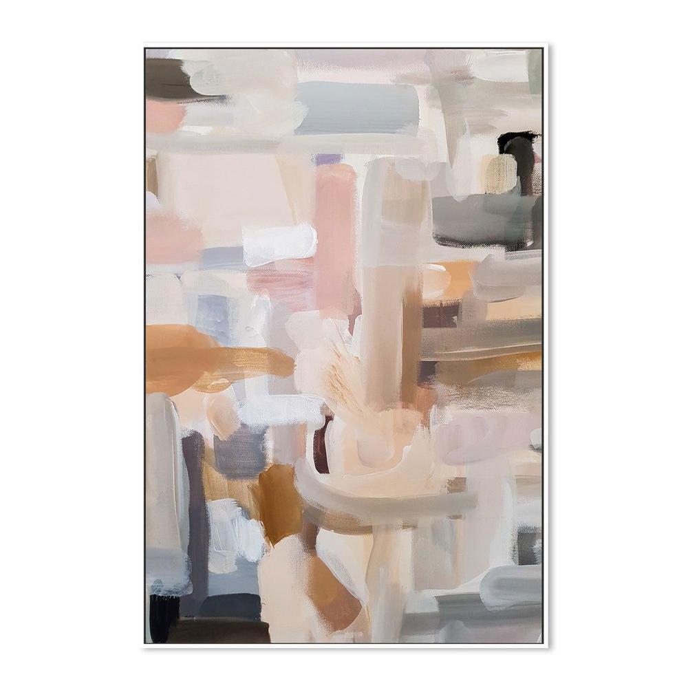 Blush and Cream Blocks , Hand-painted Canvas