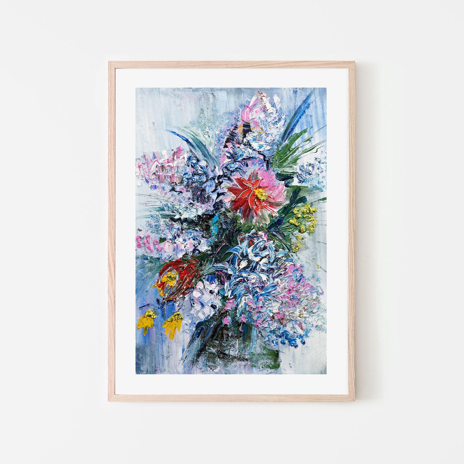 Flower Bouquet , Hand-painted Canvas