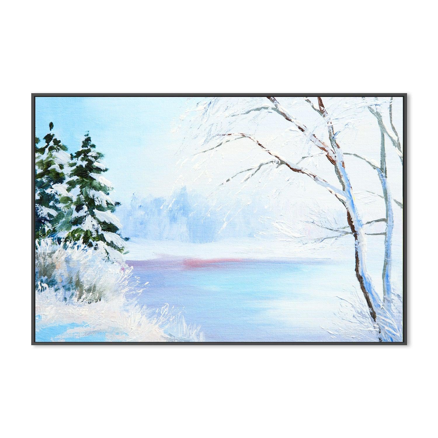 Forzen Lake , Hand-painted Canvas