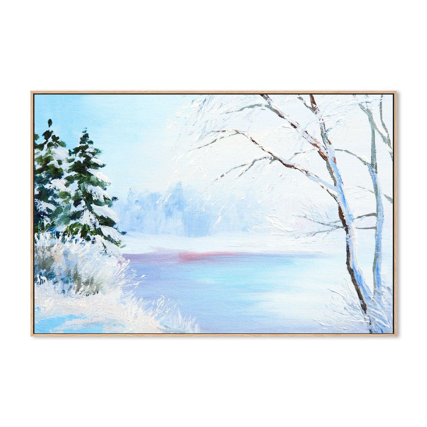 Forzen Lake , Hand-painted Canvas