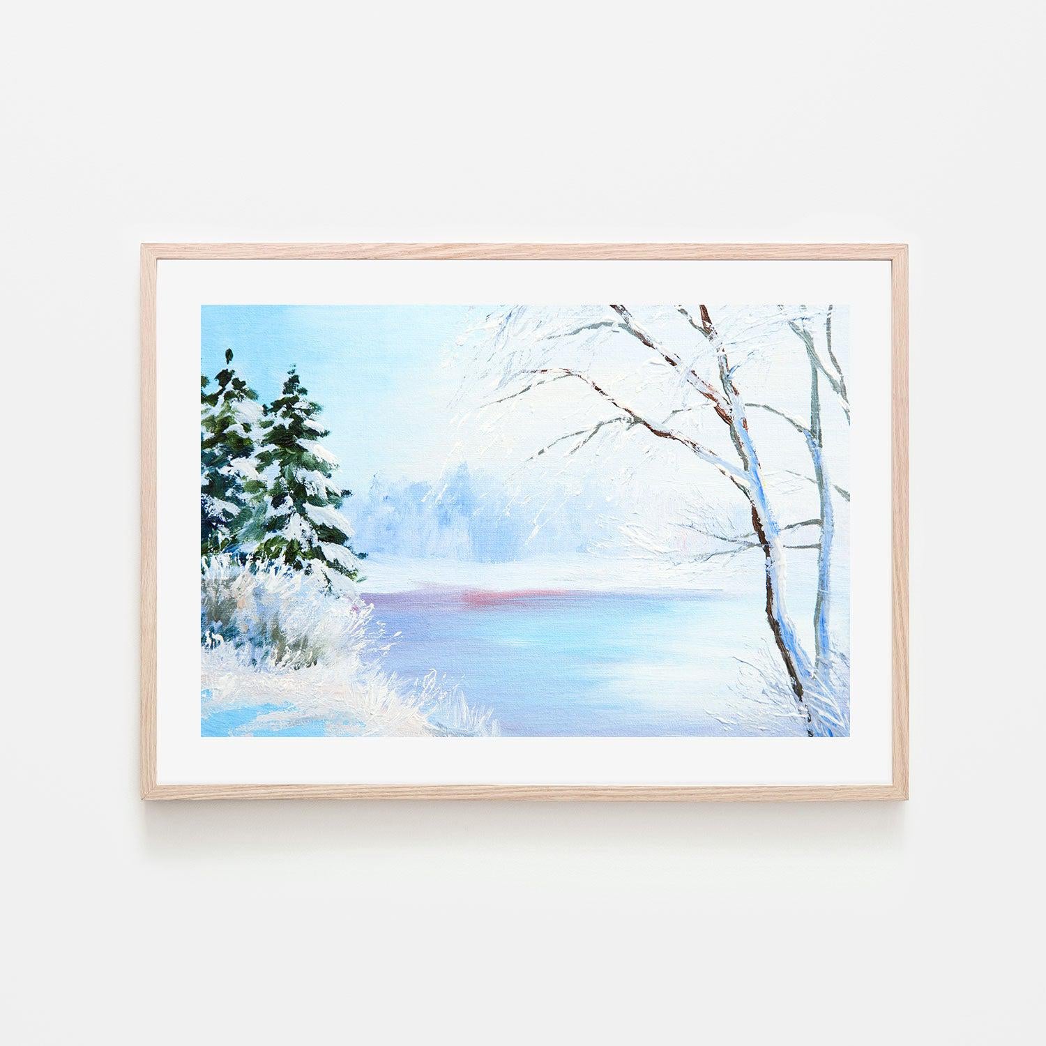 Forzen Lake , Hand-painted Canvas
