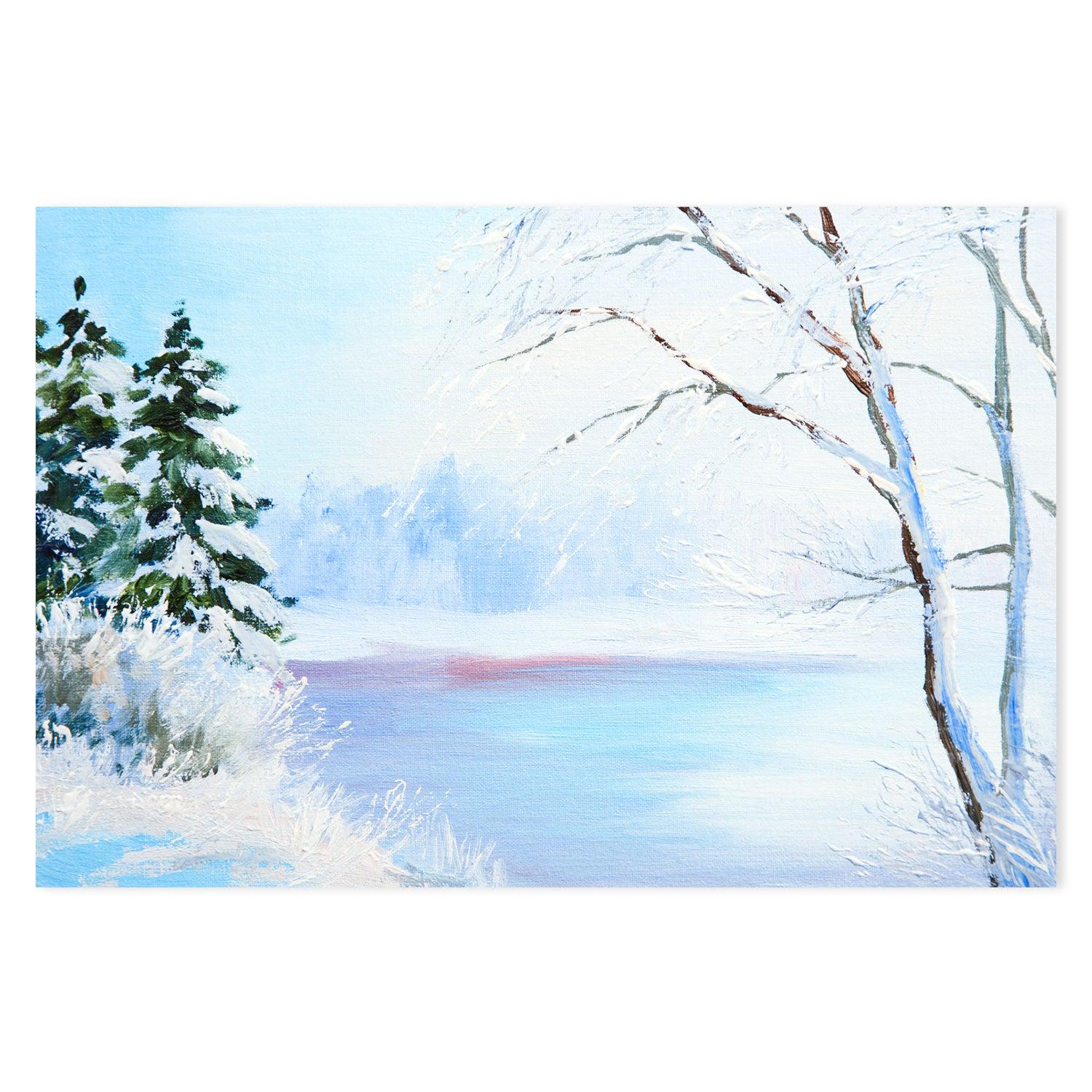 Forzen Lake , Hand-painted Canvas