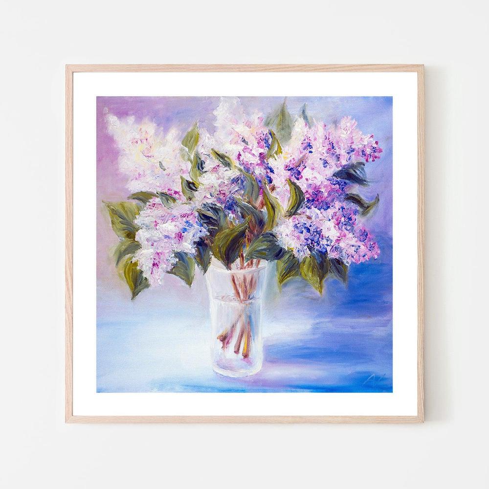 Violet Blooms , Hand-painted Canvas