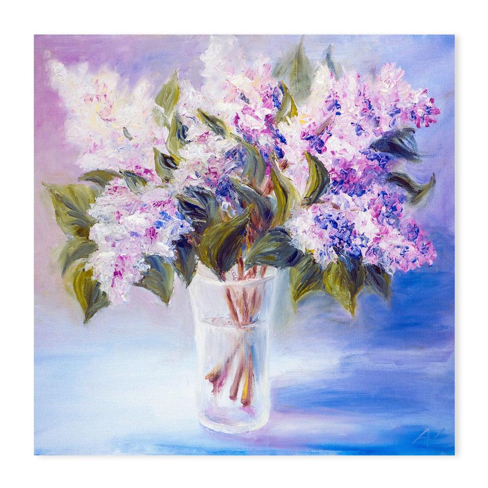 Violet Blooms , Hand-painted Canvas