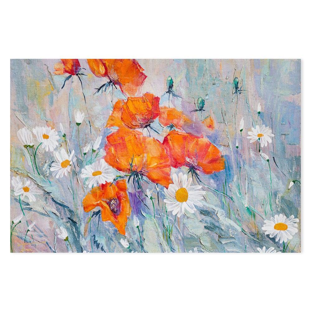 Poppy And Daisy , Hand-painted Canvas