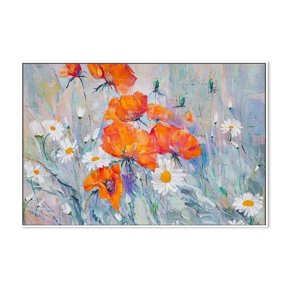 Poppy And Daisy , Hand-painted Canvas