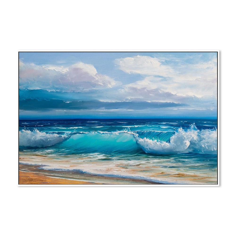 Crashing Waves , Hand-painted Canvas