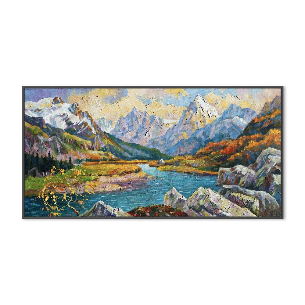 Mountain Scape , Hand-painted Canvas