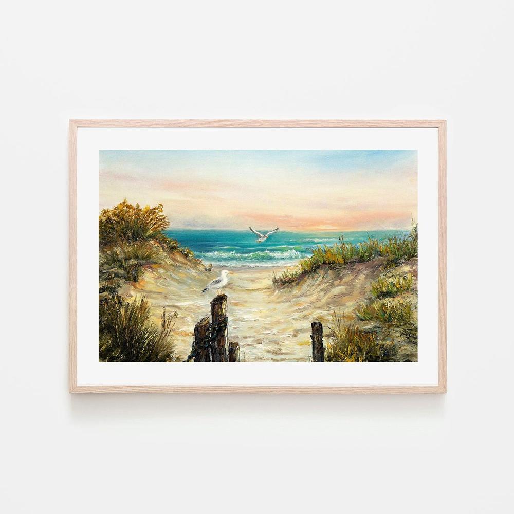 To The Ocean , Hand-painted Canvas