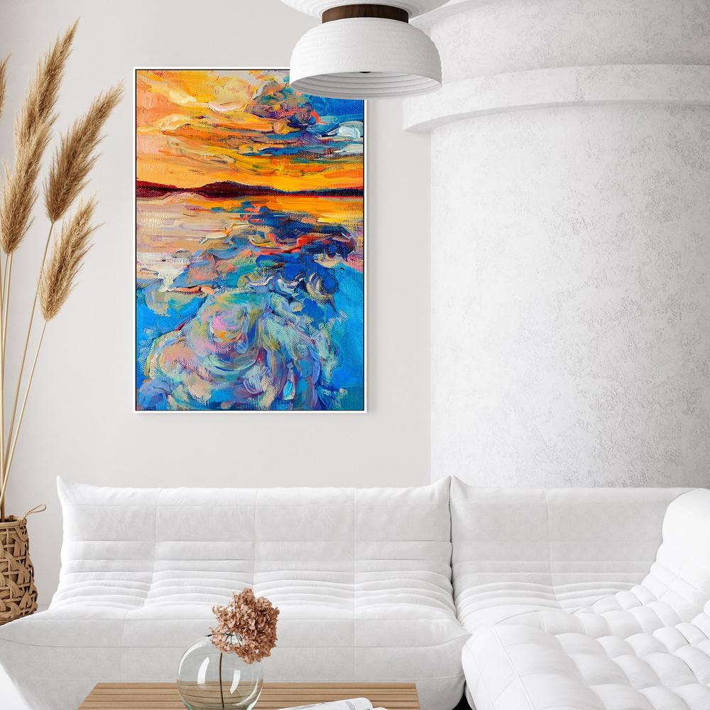 Saturated Sunset, Style A, Hand-Painted Canvas