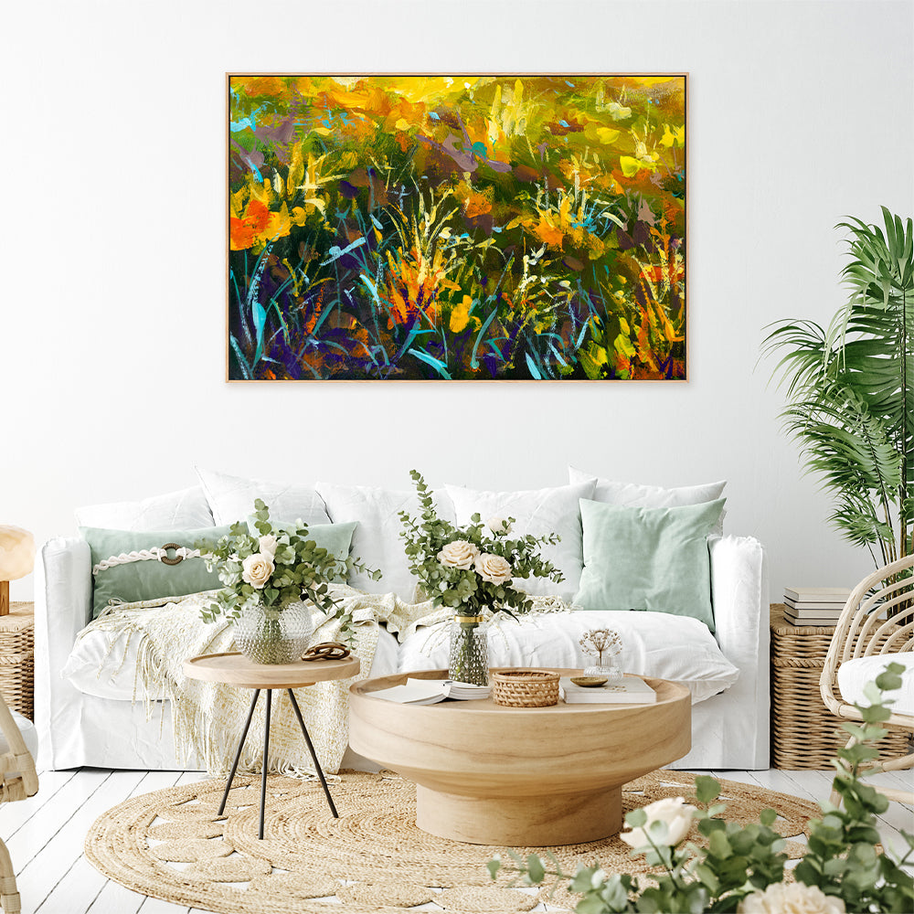Flowers In A Sea of Green, Style A, Hand-Painted Canvas