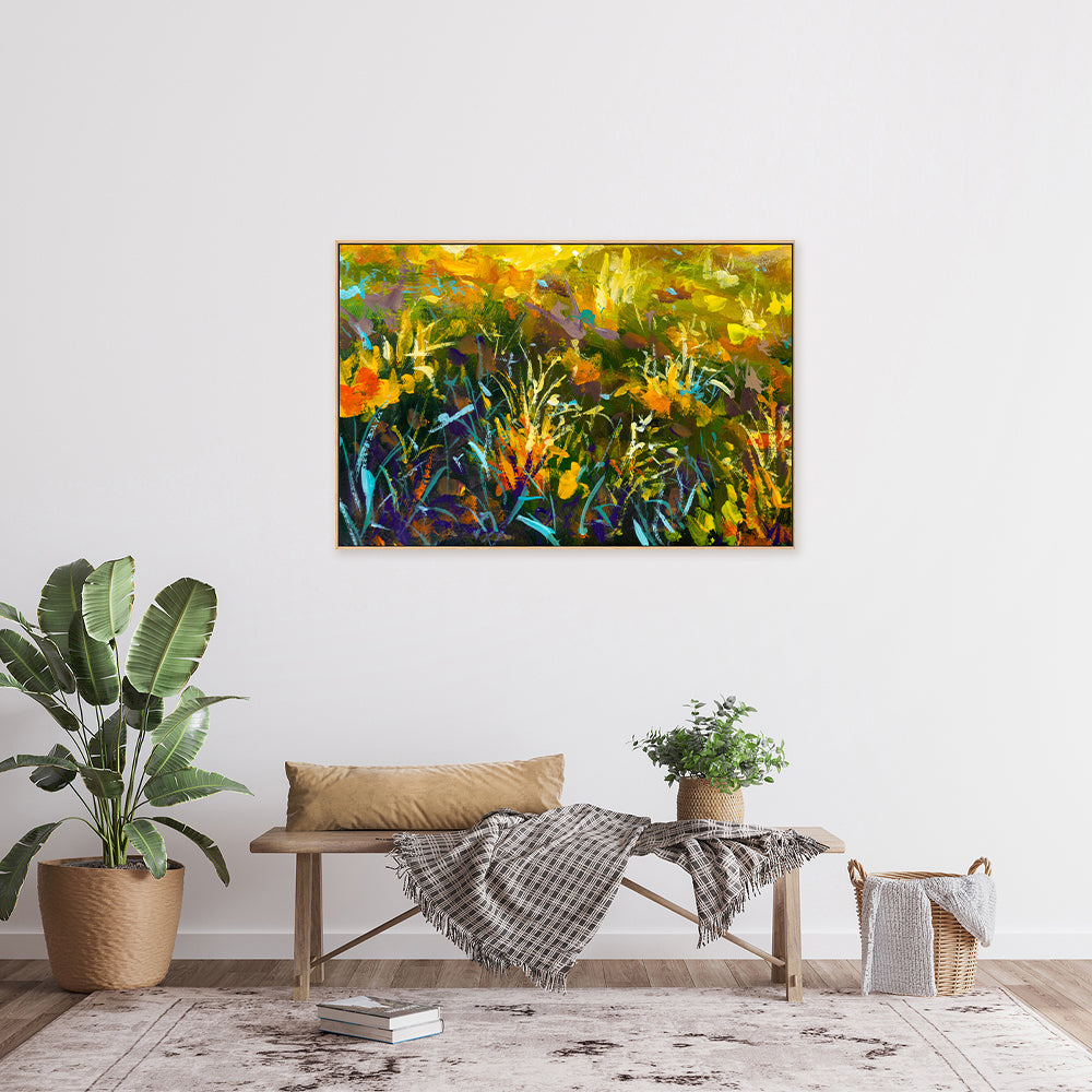 Flowers In A Sea of Green, Style A, Hand-Painted Canvas