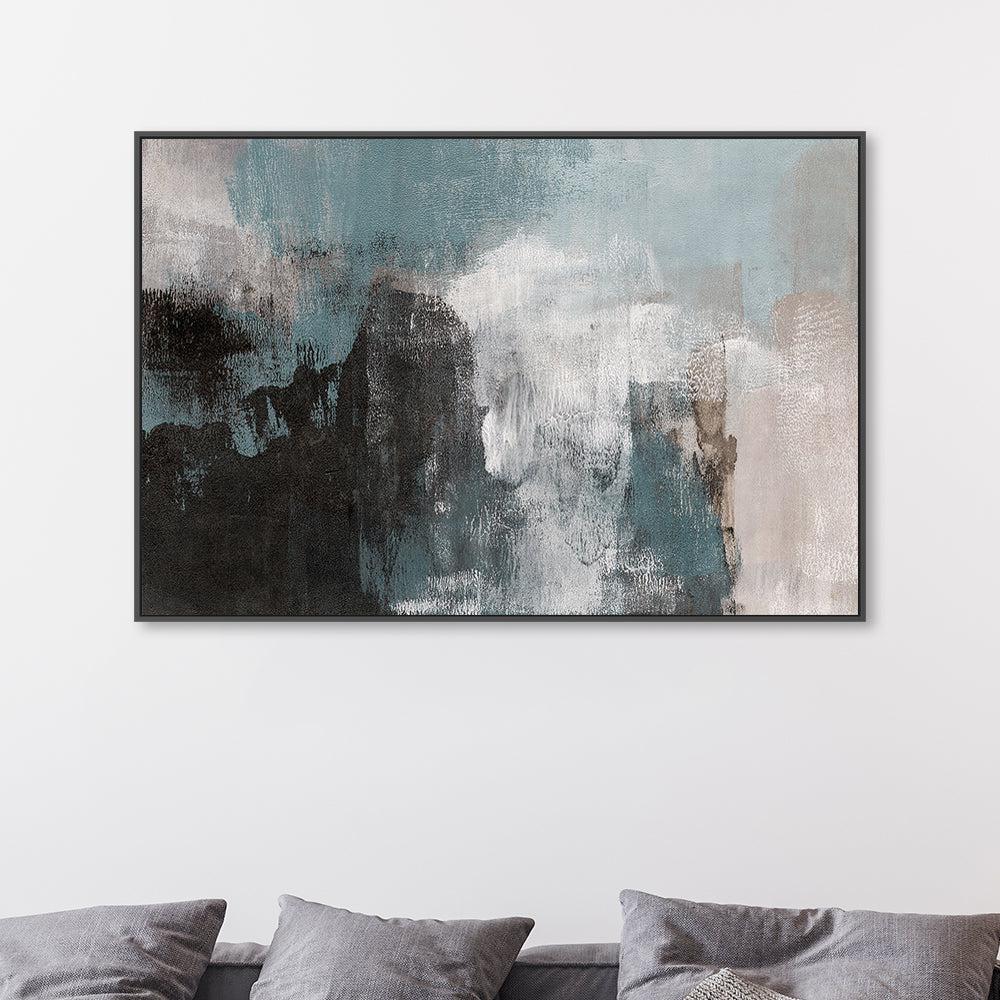 Blue, Grey and Black Dust , Hand-painted Canvas