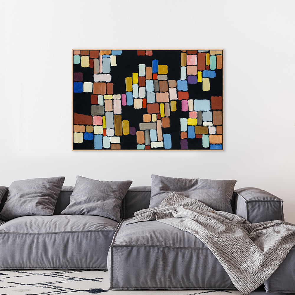 Connect The Blocks, Hand-Painted Canvas