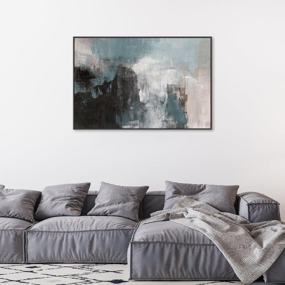 Blue, Grey and Black Dust , Hand-painted Canvas