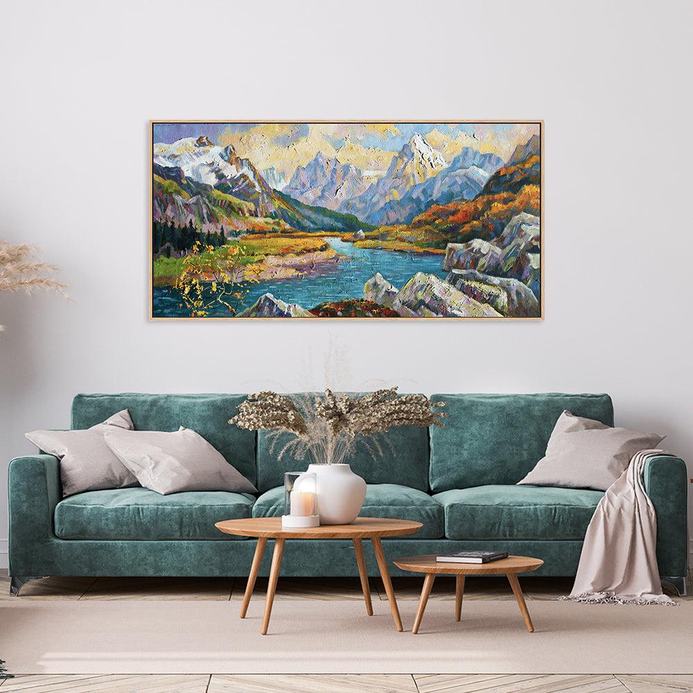 Mountain Scape , Hand-painted Canvas