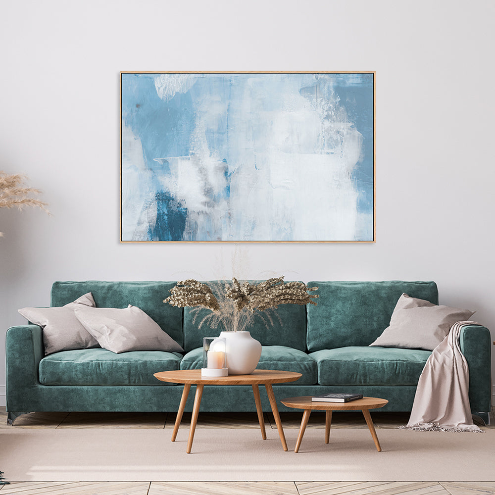 Pastel Blue, Hand-Painted Canvas