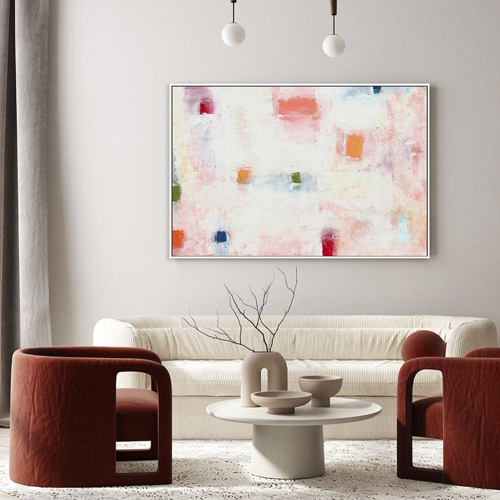 Pastel Blocks , Hand-painted Canvas