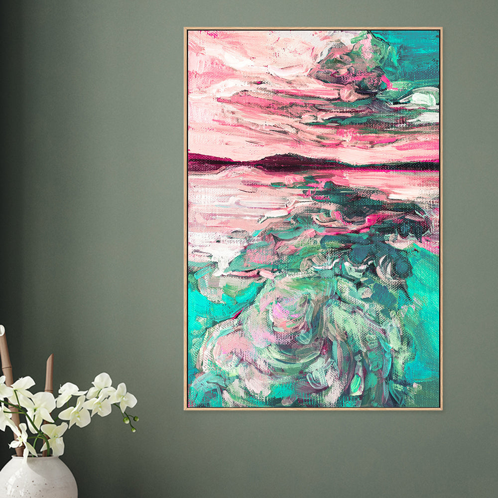 Saturated Sunset, Style B, Hand-Painted Canvas
