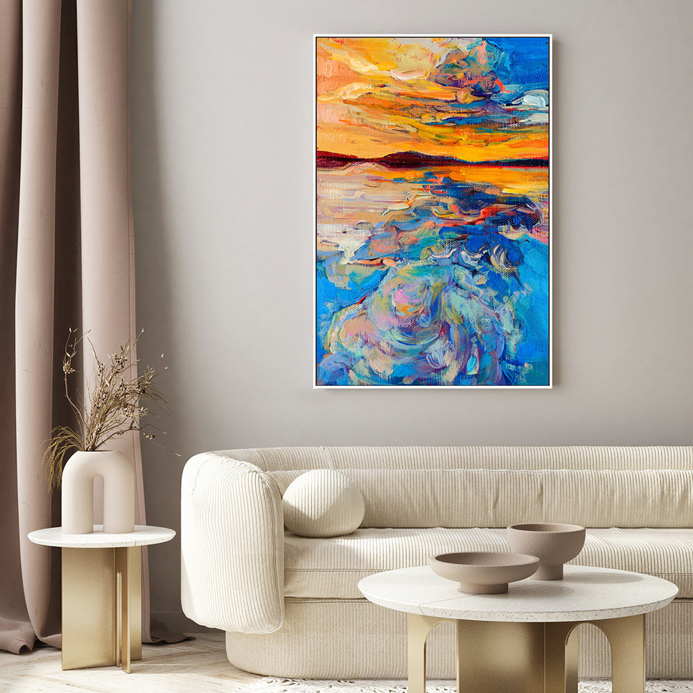 Saturated Sunset, Style A, Hand-Painted Canvas