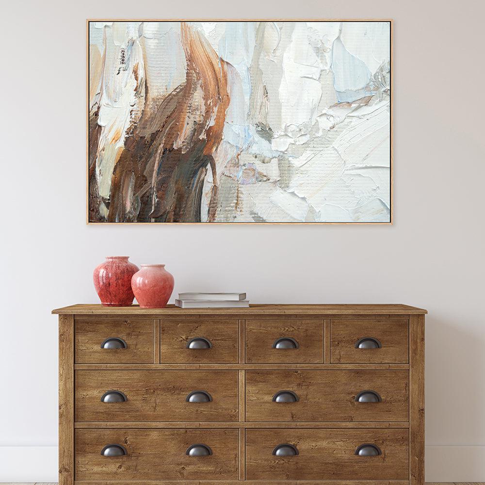 Cream and Pastel , Hand-painted Canvas