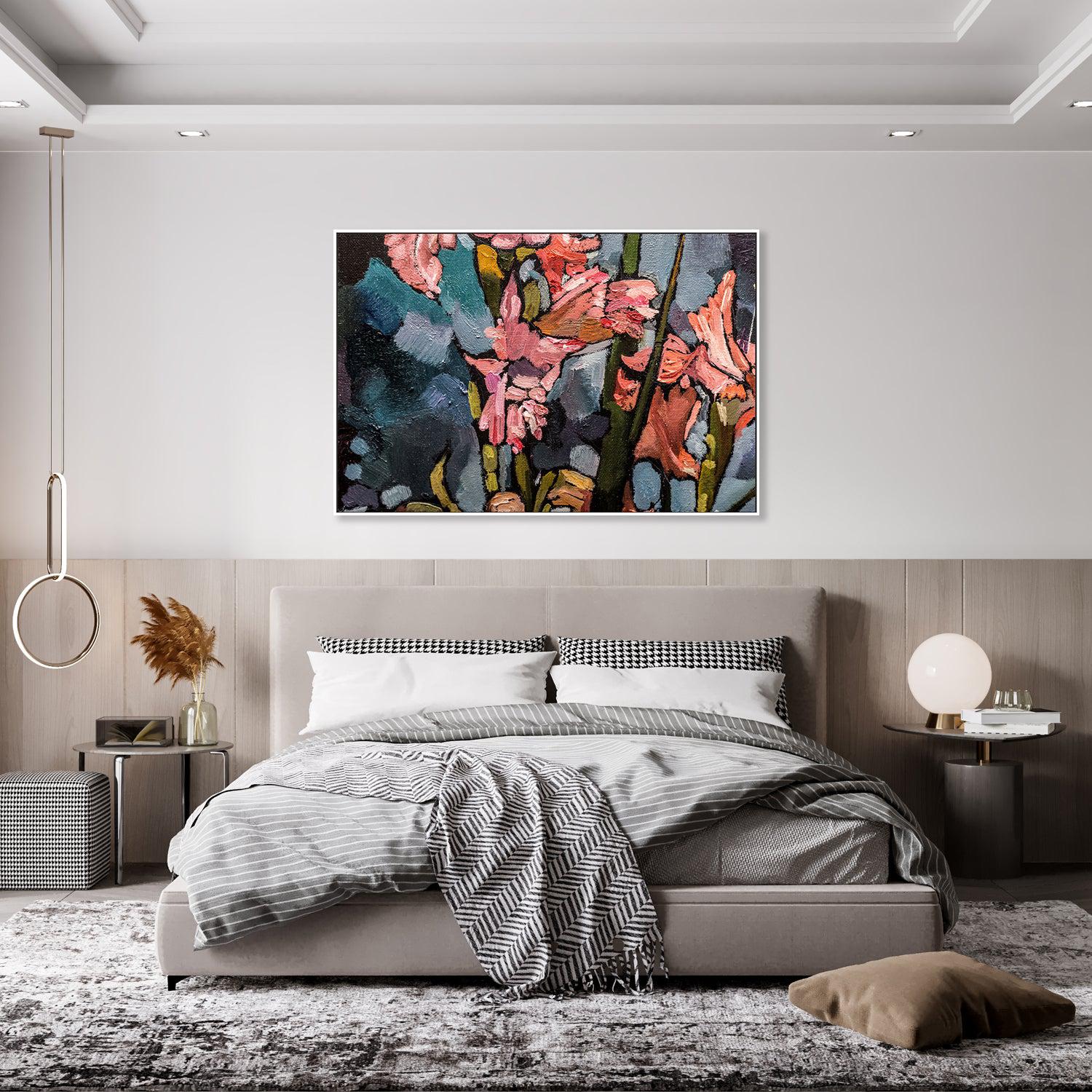 Blushing Blooms , Hand-painted Canvas