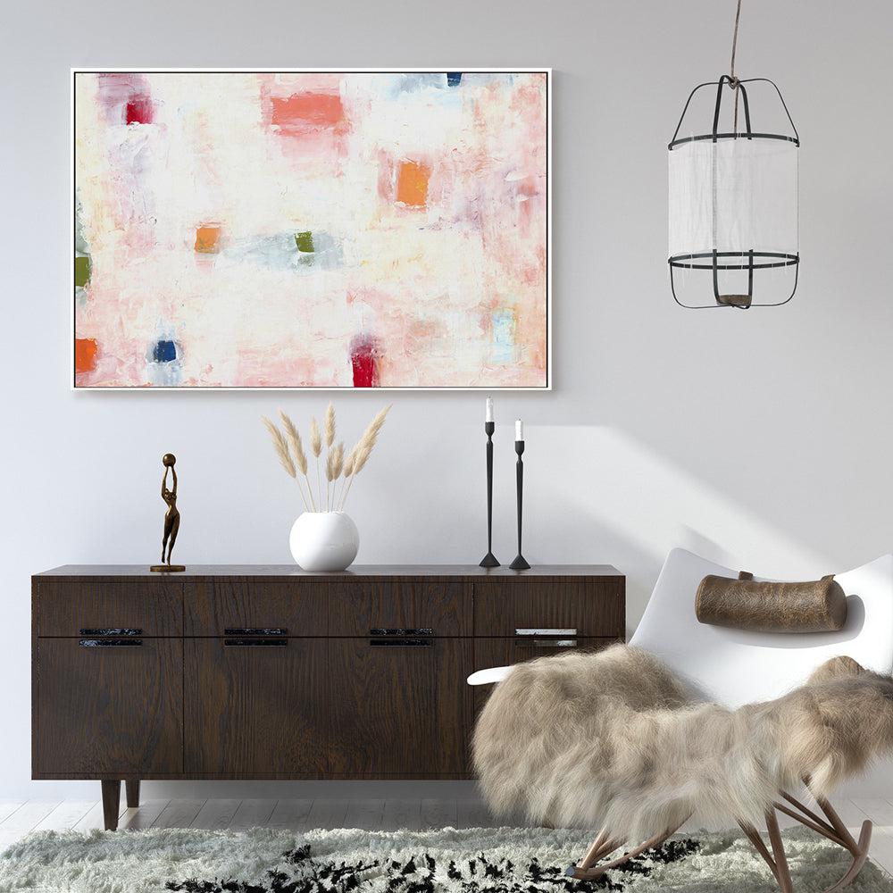 Pastel Blocks , Hand-painted Canvas
