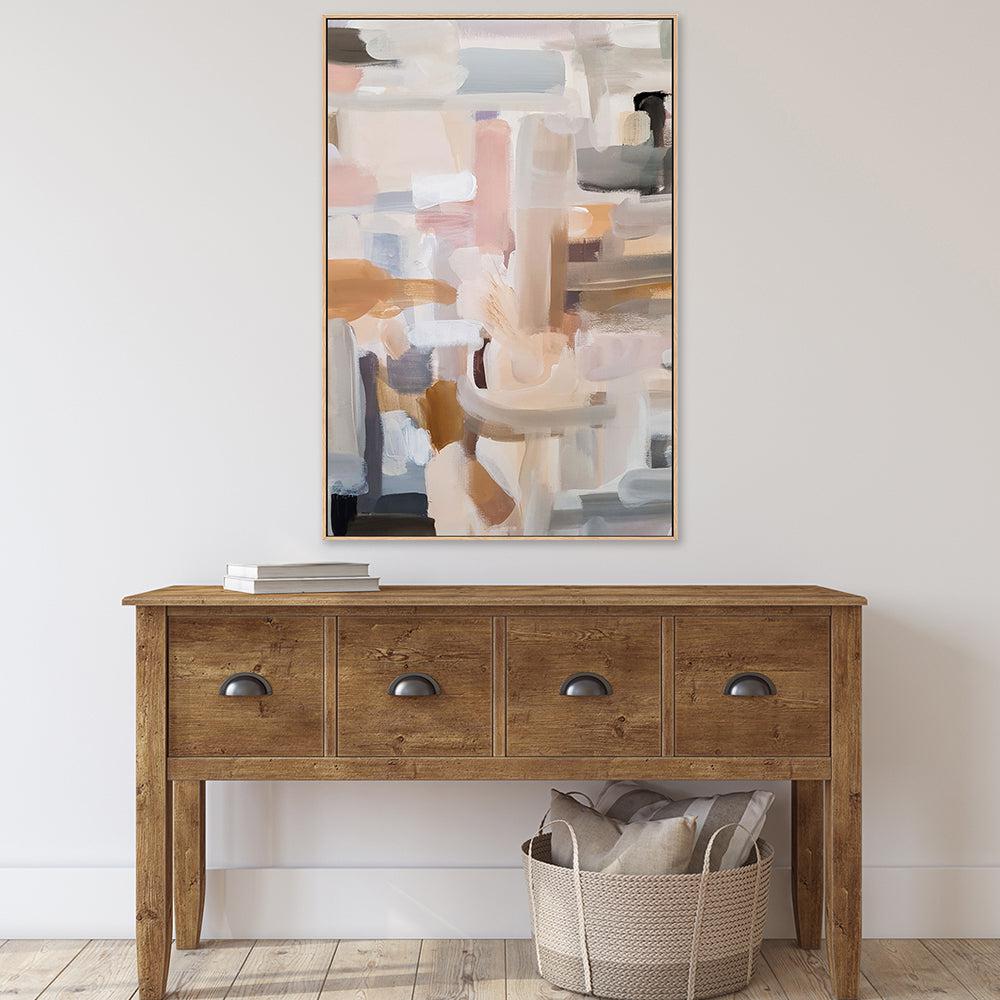 Blush and Cream Blocks , Hand-painted Canvas