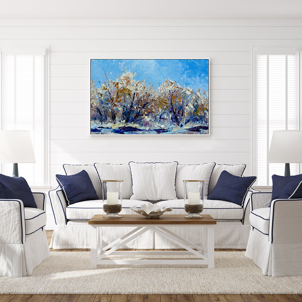 Blue Sky, Style C, Hand-Painted Canvas