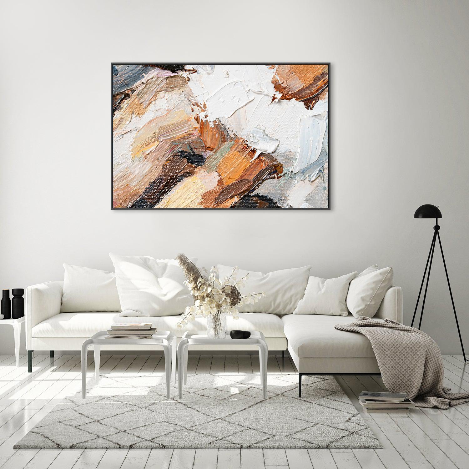 Orange and Brown Ambition , Hand-painted Canvas