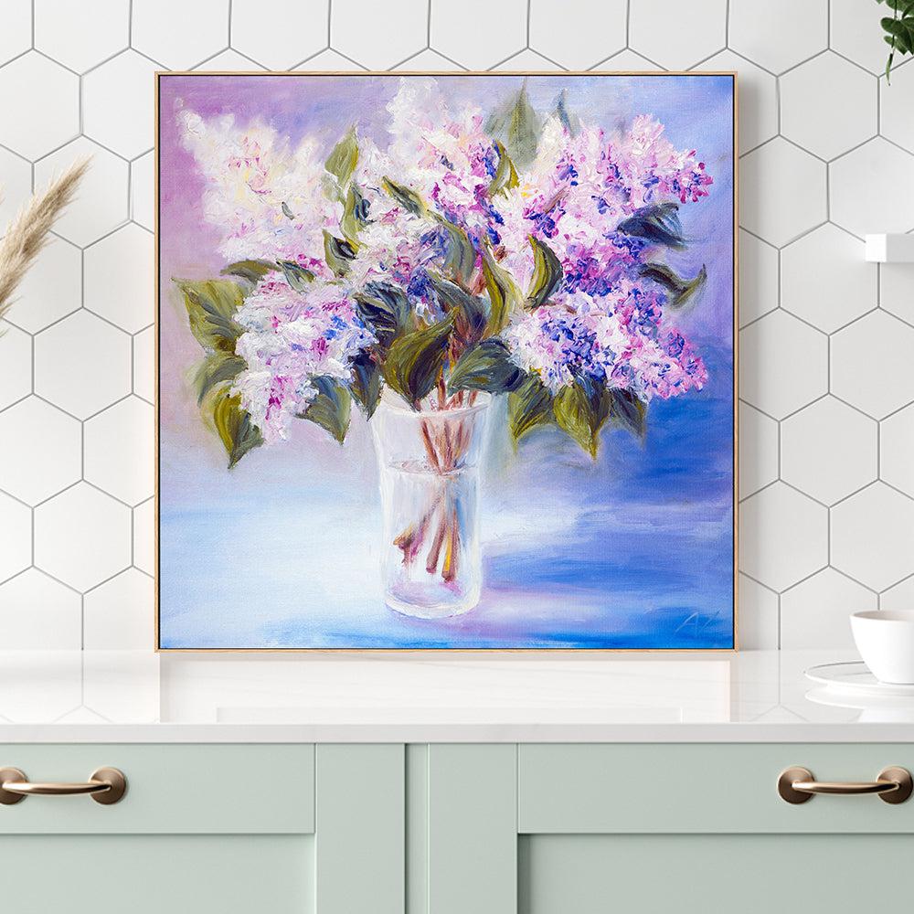 Violet Blooms , Hand-painted Canvas