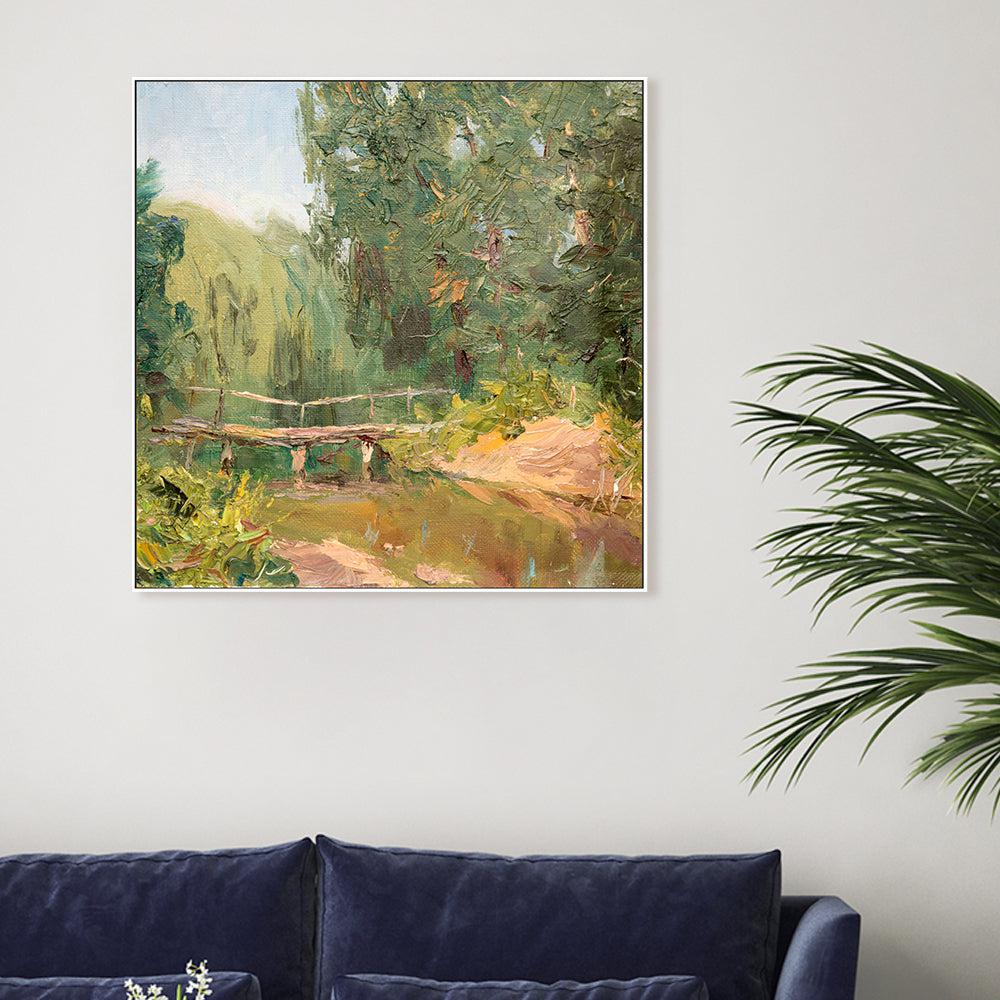 Over The Bridge , Hand-painted Canvas