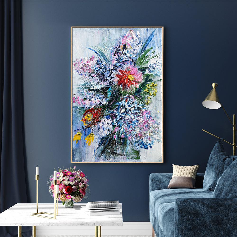 Flower Bouquet , Hand-painted Canvas