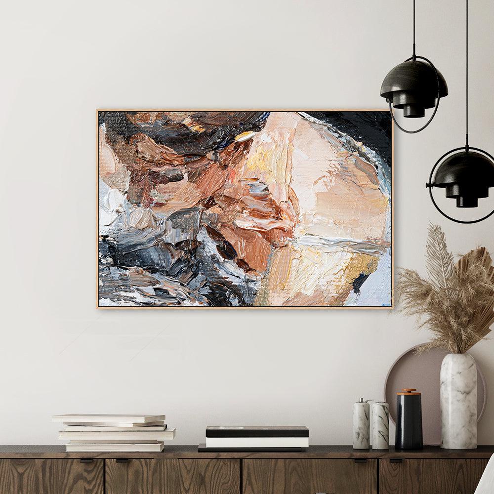 Shades of Neutral , Hand-painted Canvas