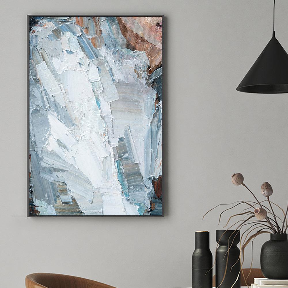 Pastel Blue , Hand-painted Canvas