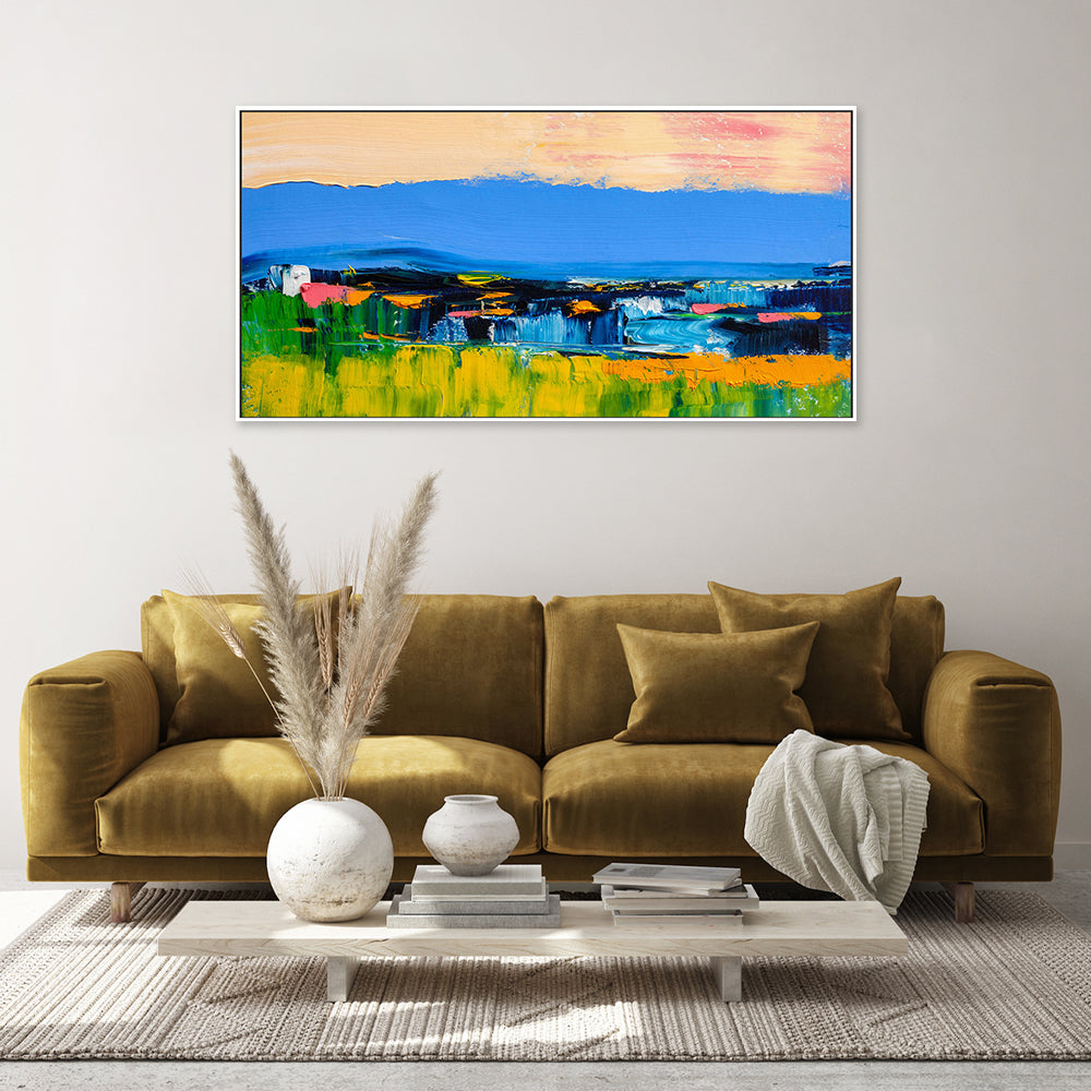 Far Beyond The Coloured Horizon, Style A, Hand-Painted Canvas