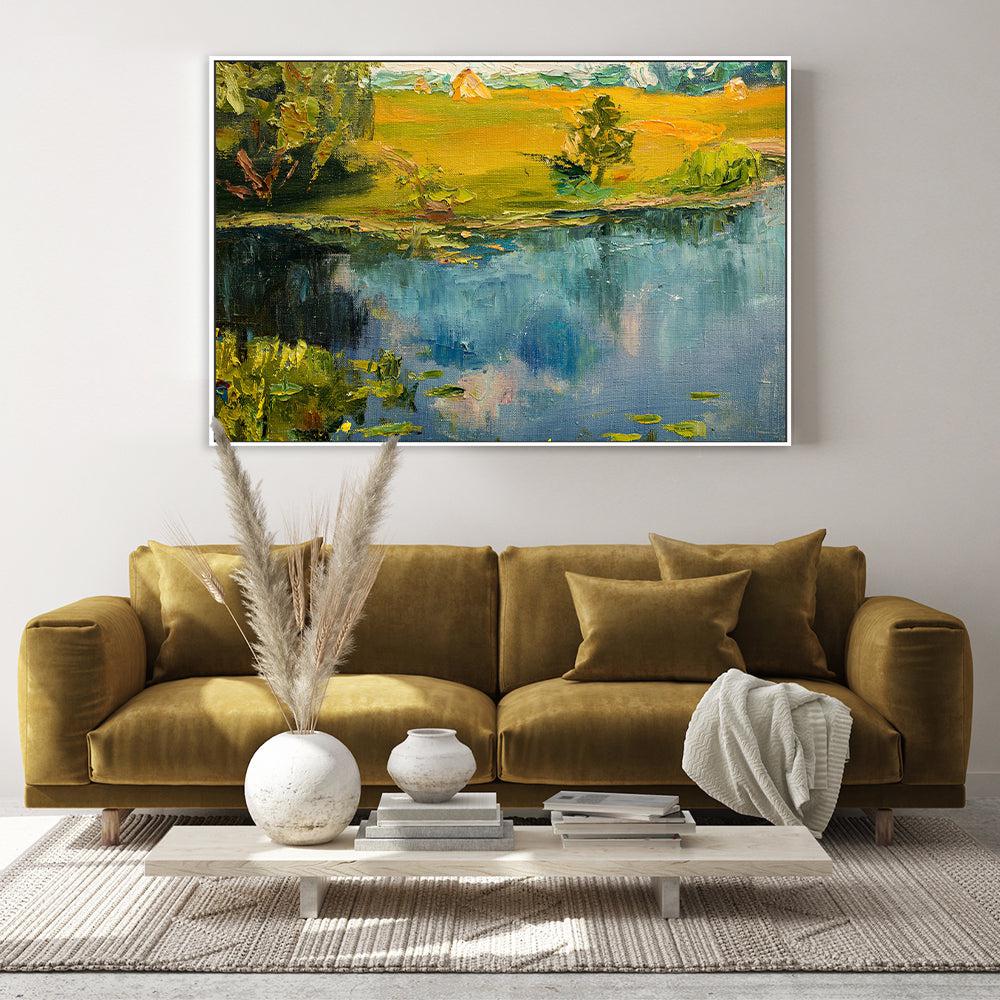 Lake Reflections , Hand-painted Canvas