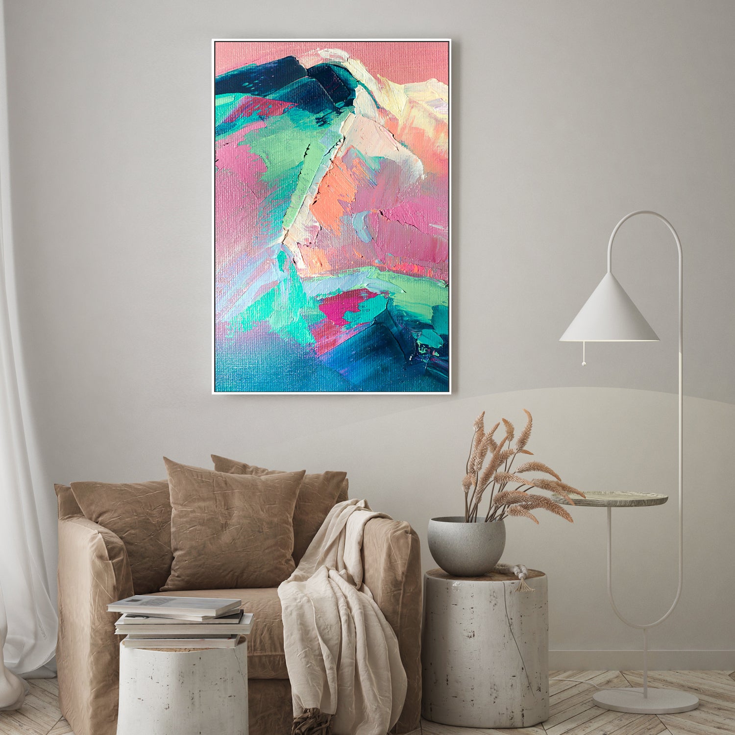 Peaks of Pastel, Style B, Hand-Painted Canvas