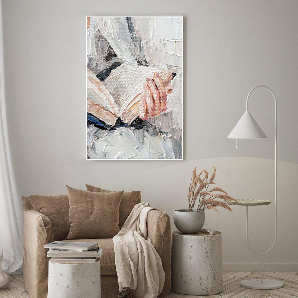 Quietly Reading, Style B , Hand-painted Canvas