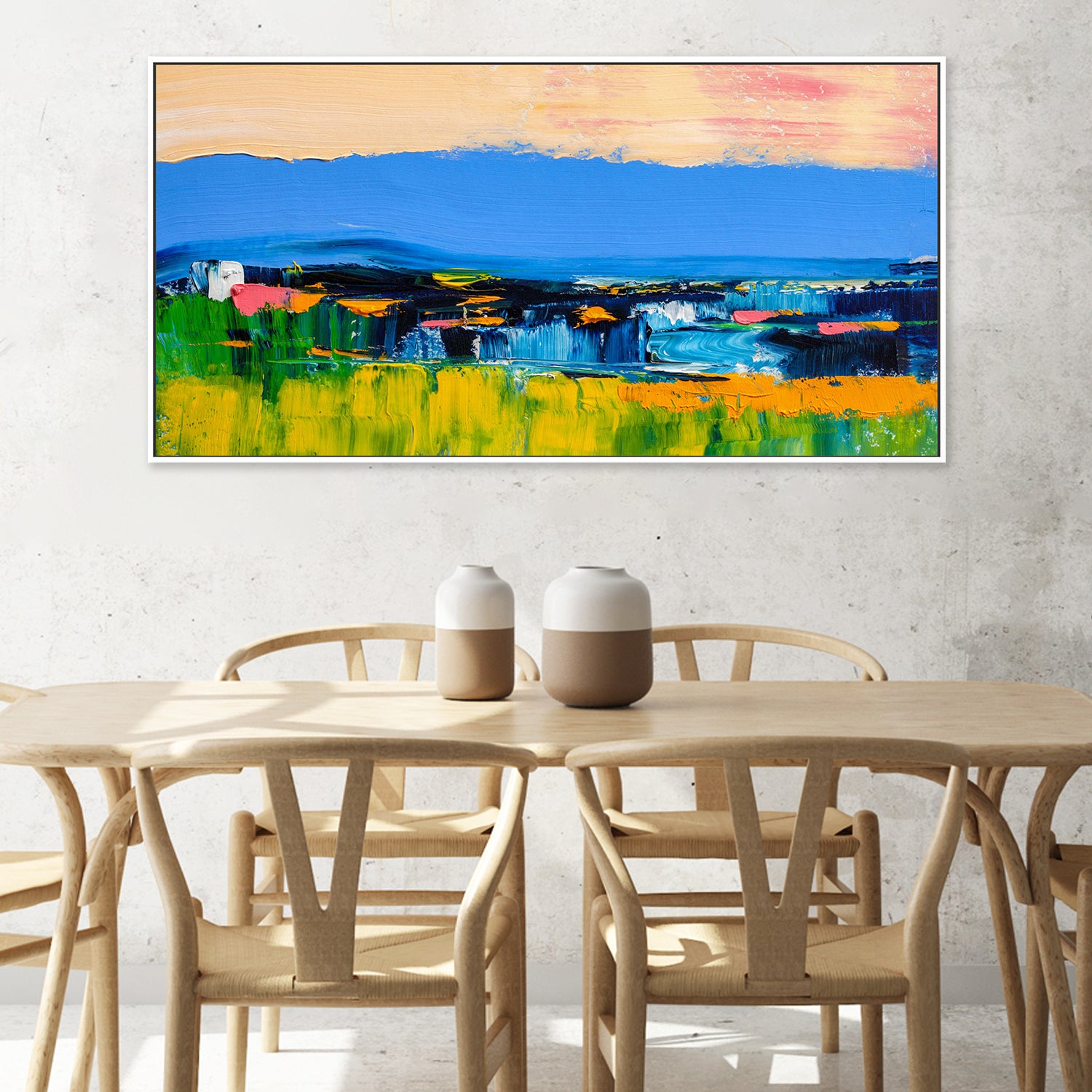 Far Beyond The Coloured Horizon, Style A, Hand-Painted Canvas