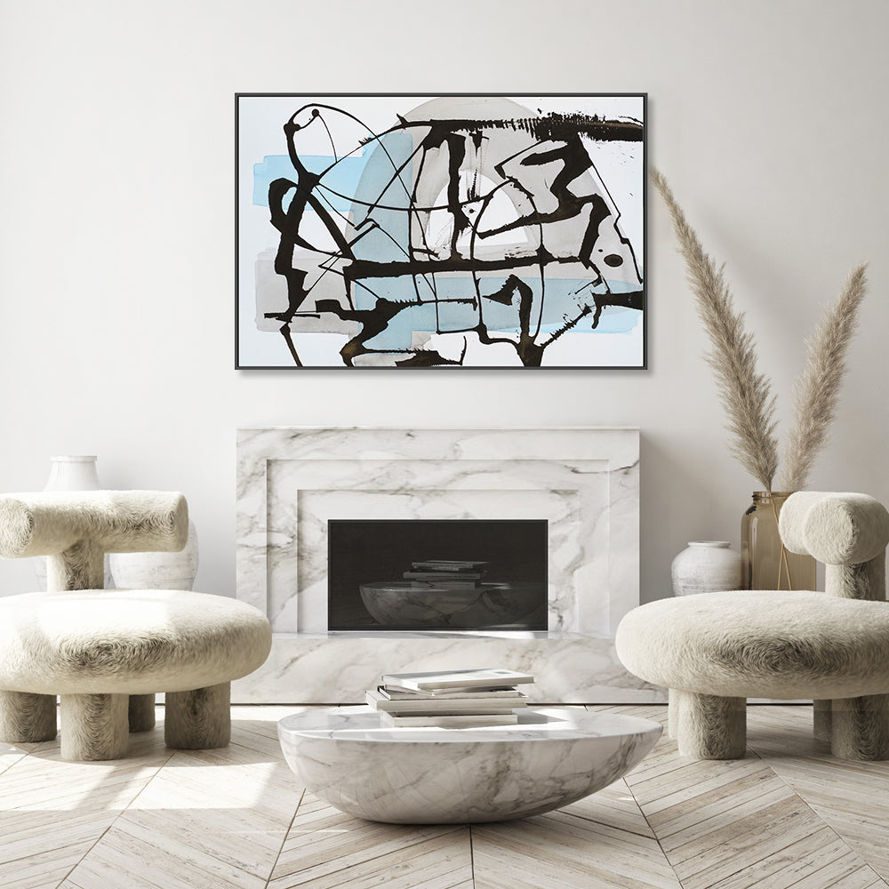 Scattered Ink, Hand-Painted Canvas