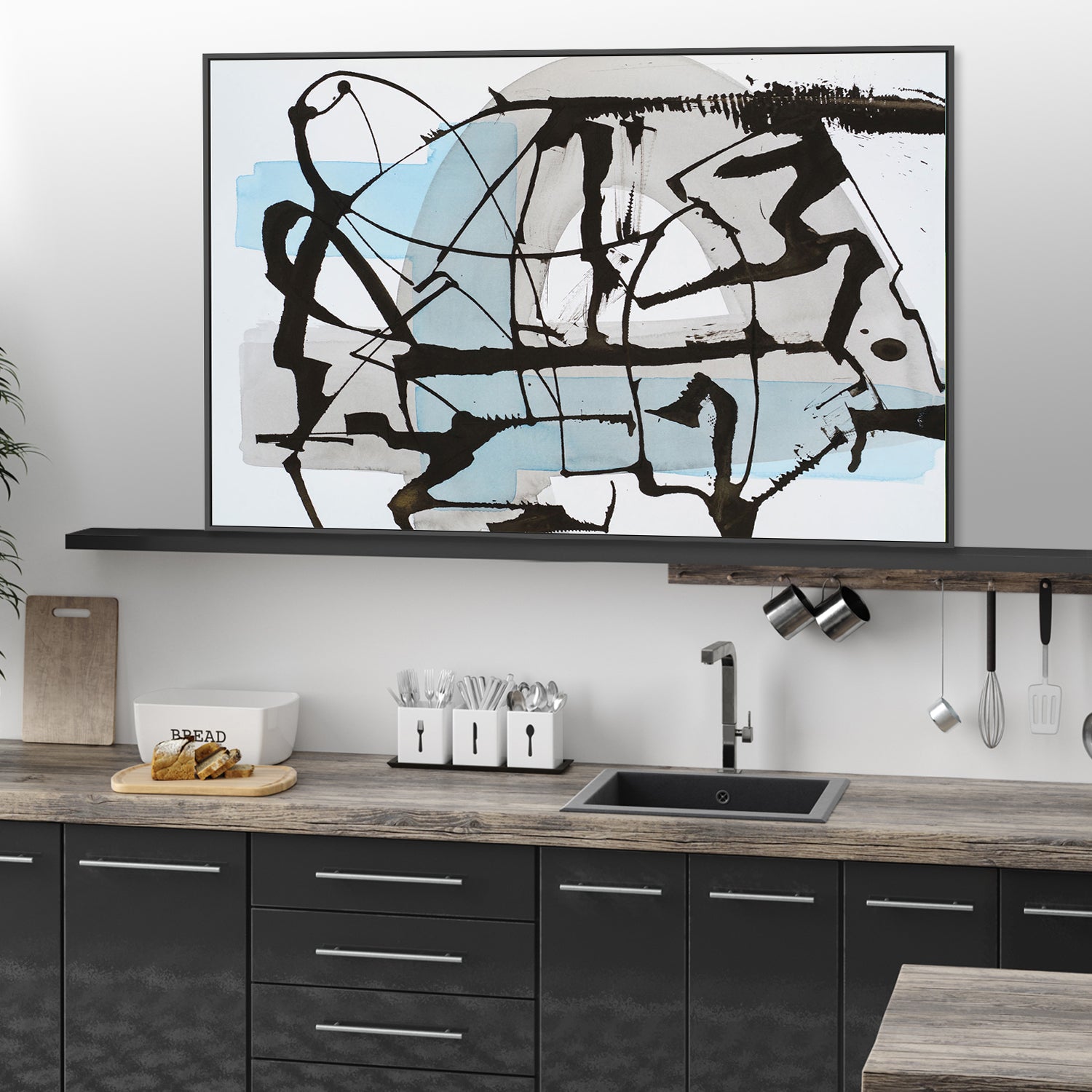 Scattered Ink, Hand-Painted Canvas