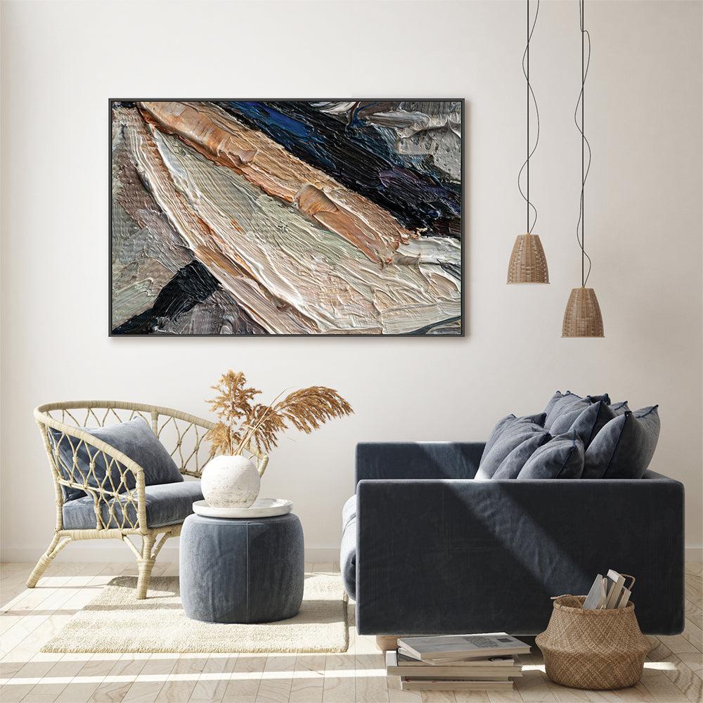 Blush and Blue , Hand-painted Canvas