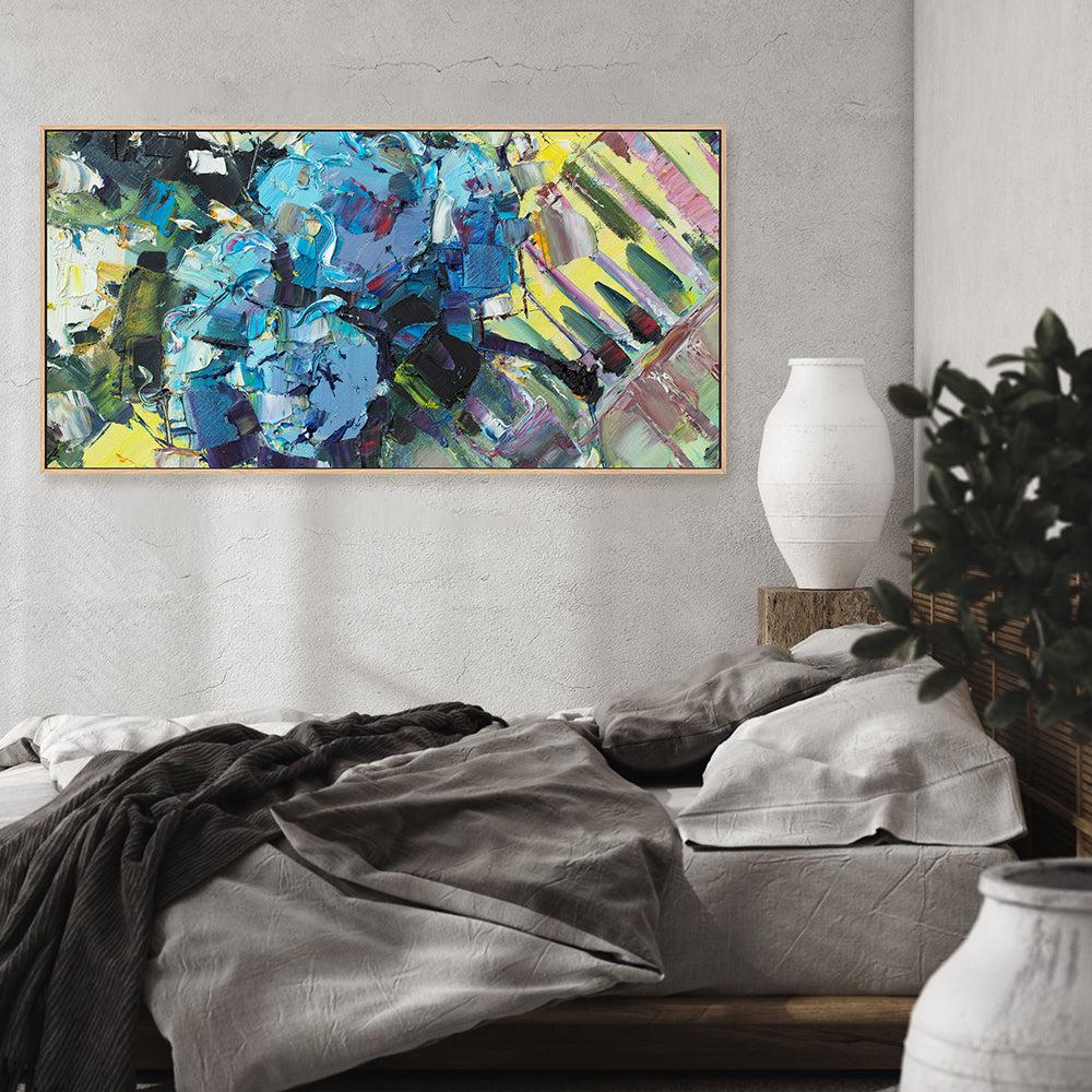 Blue Carnations , Hand-painted Canvas