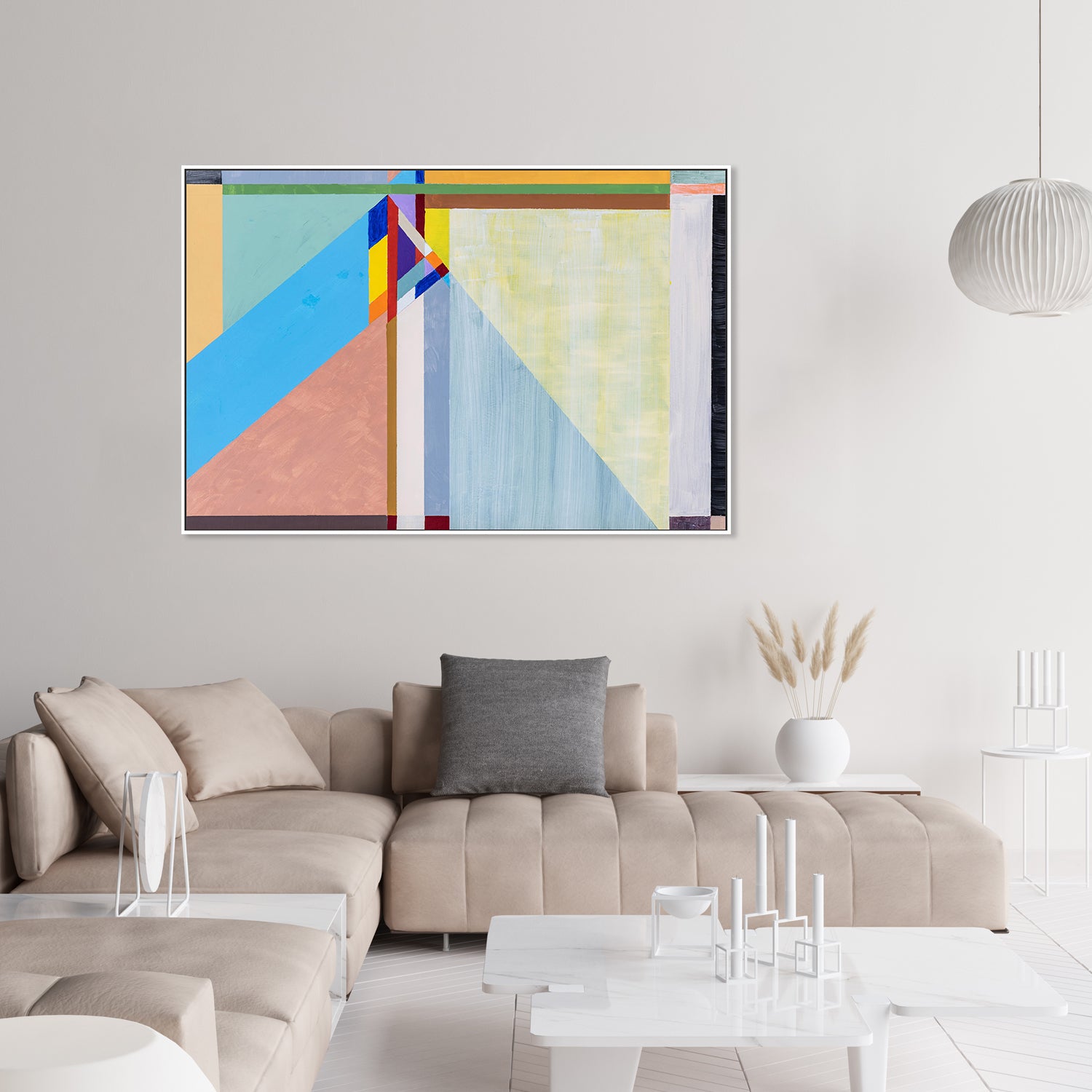 Coloured Angles, Style F, Hand-Painted Canvas